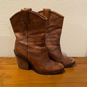 Lucky Brand Leather Cowboy Boots